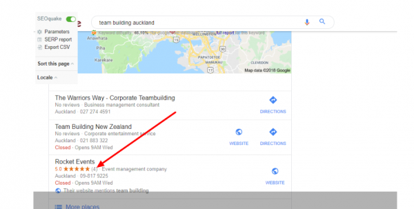 Google 3 Pack result SEO Tauranga