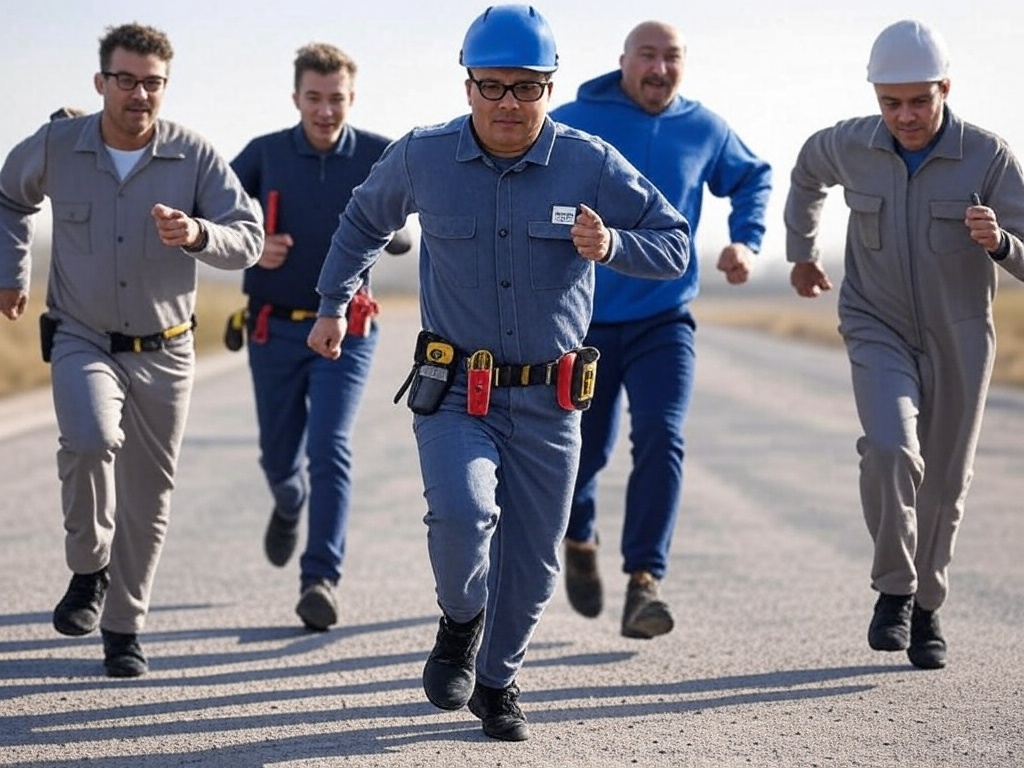 Electricians running - it's a race to win with your electrician marketing.